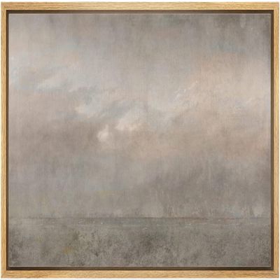 SIGNLEADER Framed Canvas Print Wall Art Dark Brown Storm Cloud Landscape Abstract Shapes Illustrations Modern Art Decorative Minimal Relax/Calm for Living Room, Bedroom, Office - 16"x24" Natural