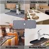 PLSDOIT Silicone Faucet Mat,Sink Faucet Pad,Sink Splash Guard,Silicone Faucet Handle Drip Catcher Mat,Kitchen Faucet Handle Drip Catcher Mat,Foldable Silicone Faucet Splash Water Catcher Mat (Grey) view 3