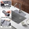PLSDOIT Silicone Faucet Mat,Sink Faucet Pad,Sink Splash Guard,Silicone Faucet Handle Drip Catcher Mat,Kitchen Faucet Handle Drip Catcher Mat,Foldable Silicone Faucet Splash Water Catcher Mat (Grey) view 4