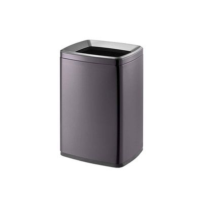 Kitchen Garbage Can Large-capacity Stainless Steel Lidless Long Barrel Large-caliber Square Office Living Room Bedroom Kitchen Trash Can 20L Bathroom Waste Basket ( Color : Silver , Size : 20l )
