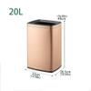 Kitchen Garbage Can Large-capacity Stainless Steel Lidless Long Barrel Large-caliber Square Office Living Room Bedroom Kitchen Trash Can 20L Bathroom Waste Basket ( Color : Silver , Size : 20l ) view 2