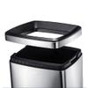 Kitchen Garbage Can Large-capacity Stainless Steel Lidless Long Barrel Large-caliber Square Office Living Room Bedroom Kitchen Trash Can 20L Bathroom Waste Basket ( Color : Silver , Size : 20l ) view 4