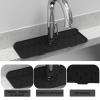 PLSDOIT Silicone Faucet Mat,Sink Splash Guard,Silicone Faucet Handle Drip Catcher Mat,Kitchen Faucet Handle Drip Catcher Mat,Foldable Silicone Faucet Splash Water Catcher Mat (Black) view 2
