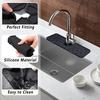 PLSDOIT Silicone Faucet Mat,Sink Splash Guard,Silicone Faucet Handle Drip Catcher Mat,Kitchen Faucet Handle Drip Catcher Mat,Foldable Silicone Faucet Splash Water Catcher Mat (Black) view 4