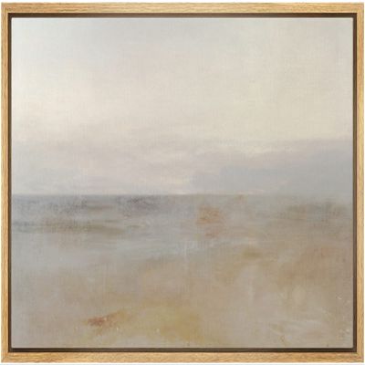 SIGNLEADER Framed Canvas Print Wall Art Pastel Watercolor Brown Sky Landscape Abstract Shapes Illustrations Modern Art Decorative Minimal Relax/Calm for Living Room, Bedroom, Office - 16"x24" Natural