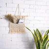 JOIZPAPA Wall Mount Cotton Wovening Hanging Pocket Wall Hanging Magazine Storage Organizer Magazine Holder Mail Holder Boho Chic Home Decor view 4