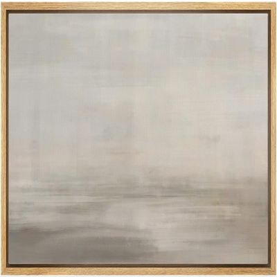 SIGNLEADER Framed Canvas Print Wall Art Grunge Pastel Gray Sky Landscape Abstract Shapes Illustrations Modern Art Decorative Minimal Relax/Calm for Living Room, Bedroom, Office - 16"x24" Natural