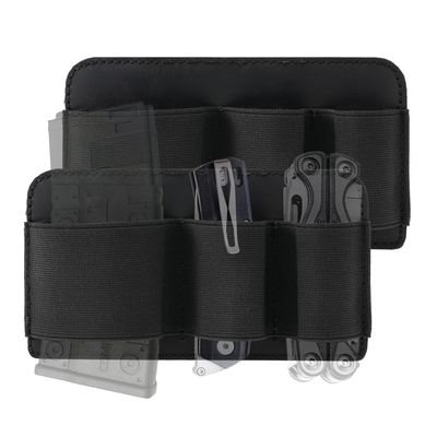 VIPERADE Tactical Modular Organizer, EDC Elastic Organizer Holder, Tool Insert Pouch, MOLLE Panel, Black Leather