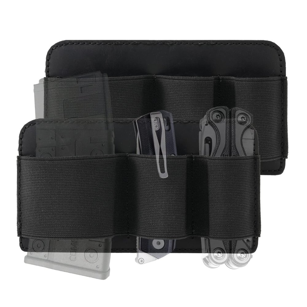 VIPERADE Tactical Modular Organizer, EDC Elastic Organizer Holder, Tool Insert Pouch, MOLLE Panel, Black Leather