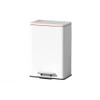 YANZHEXIN Kitchen Garbage Can Simple White Stainless Steel Trash Can with Lid for Living Room, Kitchen, Bedroom, Bathroom, Silent Foot-Operated Trash Can Bathroom Waste Basket (Color : A) view 1