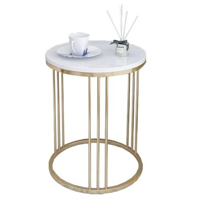 FUFU Metal Sofa Side Table, Small Coffee Table, Living Room Office Furniture, Marble Table Top, Bedside Table