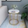FUFU Metal Sofa Side Table, Small Coffee Table, Living Room Office Furniture, Marble Table Top, Bedside Table view 2