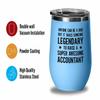 Accountant Blue Edition Wine Tumbler 12oz - Dad Raise Accountant - Accounting Spreadsheet Audit Auditor office work cpa engineer tax finance administrative view 3