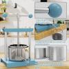 SQUEEZE master Cheese Tincture Herb Fruit Wine Manual Press -0.53Gallon/ 2 Litre-Power Ball Handle-Stainless Steel & Iron for Juice, Cider,Wine,Olive Oil-Blue view 3