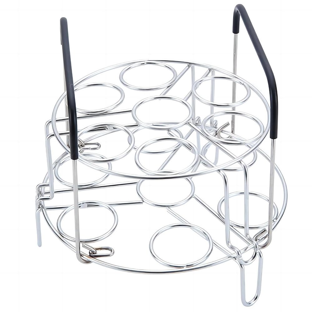GREATLINK 2-Tier Stainless Steel Egg Holder with Silicone Handles, 14 Egg Capacity Stackable Rack for Refrigerator - Easy Grab Space Saving Organizer