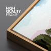SIGNLEADER Framed Canvas Print Wall Art Pastel Vibrant Brush Stroke Forest Lake Nature Wilderness Illustrations Modern Art Decorative Minimal Rustic for Living Room, Bedroom, Office - 16"x24" NATURAL view 4