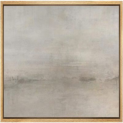 SIGNLEADER Framed Canvas Print Wall Art Pastel Gray Watercolor Sky Landscape Abstract Shapes Illustrations Modern Art Decorative Minimal Relax/Calm for Living Room, Bedroom, Office - 16"x24" Natural