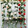 FOMIYES 3pcs Simulation Rattan Rose Flower Garland for Valentine Day Decor Elegant Faux Floral Arrangement Leaves for Home Party Photography Props view 4