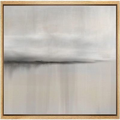 SIGNLEADER Framed Canvas Print Wall Art Pastel Watercolor Dark Gray Landscape Abstract Shapes Illustrations Modern Art Decorative Minimal Relax/Calm for Living Room, Bedroom, Office - 16"x24" Natural