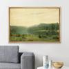 SIGNLEADER Framed Canvas Print Wall Art Pastel Green Forest Valley Landscape Nature Wilderness Illustrations Modern Art Decorative Minimal Rustic for Living Room, Bedroom, Office - 16"x24" Natural view 2
