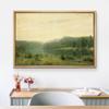 SIGNLEADER Framed Canvas Print Wall Art Pastel Green Forest Valley Landscape Nature Wilderness Illustrations Modern Art Decorative Minimal Rustic for Living Room, Bedroom, Office - 16"x24" Natural view 3