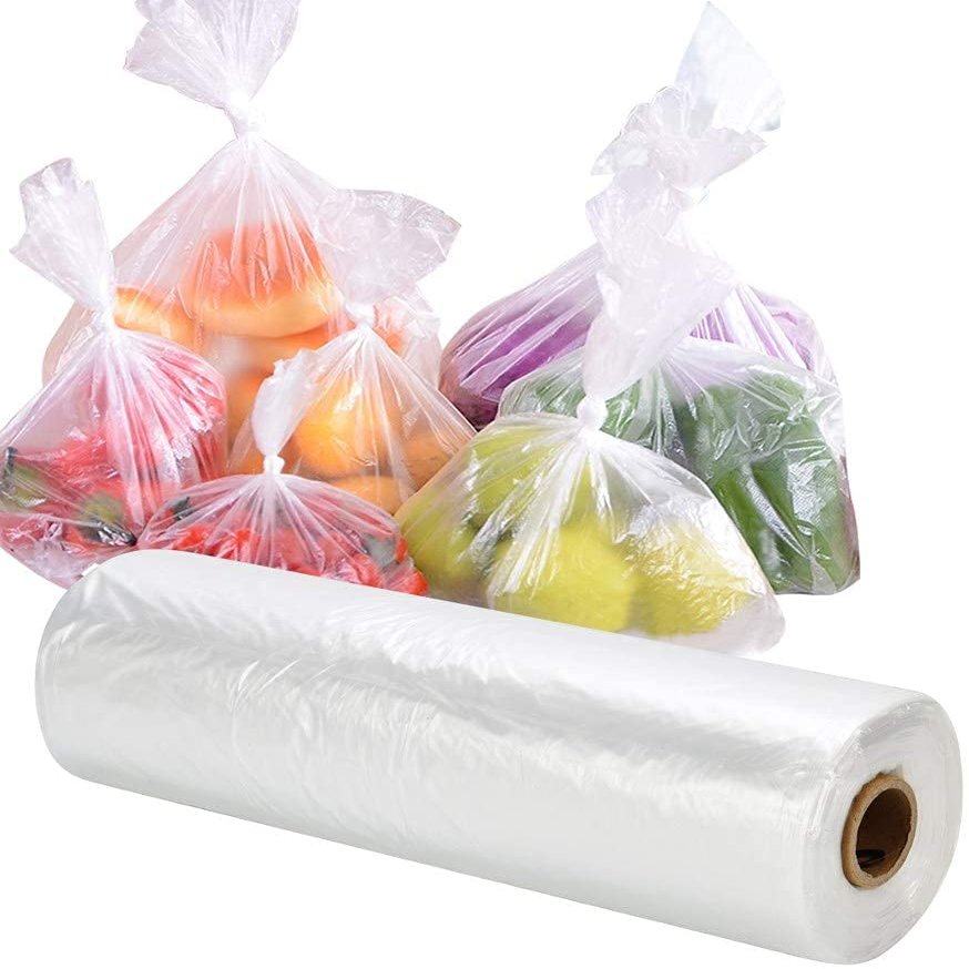 RyhamPaper 12 x 16 Food Storage Bags Plastic Produce Bag, Grocery Clear Bag for Fruits, Vegetable, Bread, Plastic Bags, Food Storage Clear Bags, 350 Bags (2 Roll)