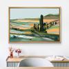 SIGNLEADER Framed Canvas Print Wall Art Pastel Countryside Valley Landscape Nature Wilderness Illustrations Modern Art Decorative Minimal Rustic for Living Room, Bedroom, Office - 16"x24" NATURAL view 3