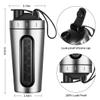 Jeedoo Protein Shaker Bottle, 28oz Shaker Bottles for Protein Mixes and Pre Workout, Visible Window, Stainless Steel Shaker Bottle Leak Proof (silver) view 2