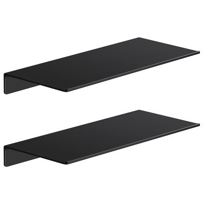 Danpoo 12 inch Metal Floating Shelves for Wall Organizer & Storage, Display Shelves for Bathroom, Living Room, Kitchen, Bedroom(Matte Black, 2-Pack)