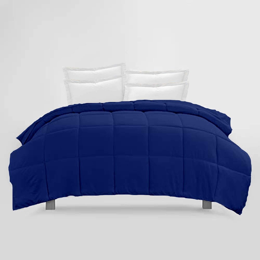3Pcs Down Alternative Comforter Set 800 Thread Count-Cotton Shell, 500 GSM Microfiber Fill All Season Duvet Insert Box Stitch & Corner Tabs (Palatial King, Royal Blue)