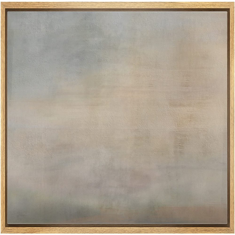 SIGNLEADER Framed Canvas Print Wall Art Pastel Grunge Brown Sky Landscape Abstract Shapes Illustrations Modern Art Decorative Minimal Relax/Calm for Living Room, Bedroom, Office - 16"x24" Natural