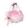 Mokylor 2 Pack Pink Flower Girl Baskets with Artificial Crystal, Rattan Wedding Basket Decorated with Lace and Satin Rose Flowers for Wedding Home Table decorations view 1