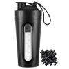 Jeedoo Protein Shaker Bottle, 28oz Shaker Bottles for Protein Mixes and Pre Workout, Visible Window, Stainless Steel Shaker Bottle Leak Proof (black) view 1