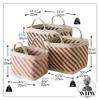 3 Piece Basket Set, Tote and Shopping Basket Bags, Square Bottom, Flexible Jute, 12.5 Inches view 3