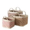3 Piece Basket Set, Tote and Shopping Basket Bags, Square Bottom, Flexible Jute, 12.5 Inches view 4