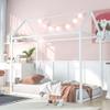 AOCHUANG Twin Size Metal Platform Bed,House Bed Floor Bed Frame with Roof Design and Slat Support,Metal Daybed Montessori Bed for Bedroom, No Box Spring Needed (White-5) view 1