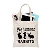 BDPWSS Bunny Lover Gifts For Women Rabbit Fans Tote Bag Bunny Birthday Gift Bunny Themed Canvas Tote Bag (Need all rabbits TG) view 1