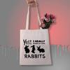 BDPWSS Bunny Lover Gifts For Women Rabbit Fans Tote Bag Bunny Birthday Gift Bunny Themed Canvas Tote Bag (Need all rabbits TG) view 3