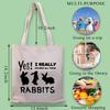 BDPWSS Bunny Lover Gifts For Women Rabbit Fans Tote Bag Bunny Birthday Gift Bunny Themed Canvas Tote Bag (Need all rabbits TG) view 4
