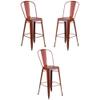 Home Square 30" Metal Bar Stool in Distressed Kelly Red - Set of 3 view 1