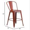 Home Square 30" Metal Bar Stool in Distressed Kelly Red - Set of 3 view 2