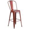Home Square 30" Metal Bar Stool in Distressed Kelly Red - Set of 3 view 3