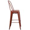 Home Square 30" Metal Bar Stool in Distressed Kelly Red - Set of 3 view 4