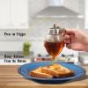Acrylic Maple Syrup Dispenser Jar with Stand, 200ml Honey Pot, Beautiful Honey Comb Shaped Pot Vintage No Drip Container for Drinking Tea Steamed Milk Hot Cereal, 200ml Honey Pot, Acrylic Maple S view 4