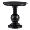 Pemberly Row Transitional Wood Accent Table w/Pedestal Base in Jet Black view 1