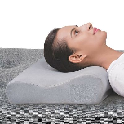 Contoured Cervical Pillow Proper Support Neck, Grey, Universal Size, (1 Unit) Proper Support Neck