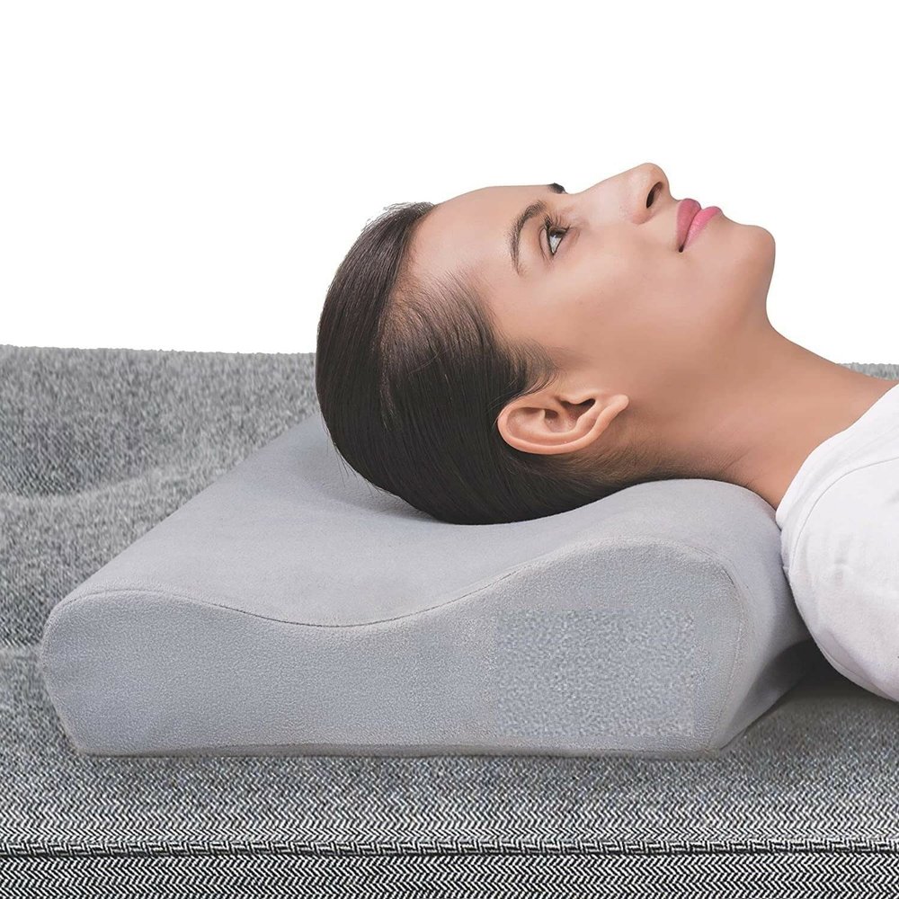 Contoured Cervical Pillow Proper Support Neck, Grey, Universal Size, (1 Unit) Proper Support Neck