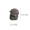 NA Solid Creative Cast Iron Mini Tiger Statue Figurine, Cute Little Tiger Model Sculpture Home Garden Bonsai Children's Room Decoration (Black) view 2