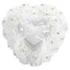 Hilitand Wedding Ring Cushion Pillow Romantic Heart Shaped Wedding Ring Box Rose Rhinestone Decorative Jewellery Boxes(White) view 1