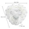 Hilitand Wedding Ring Cushion Pillow Romantic Heart Shaped Wedding Ring Box Rose Rhinestone Decorative Jewellery Boxes(White) view 2